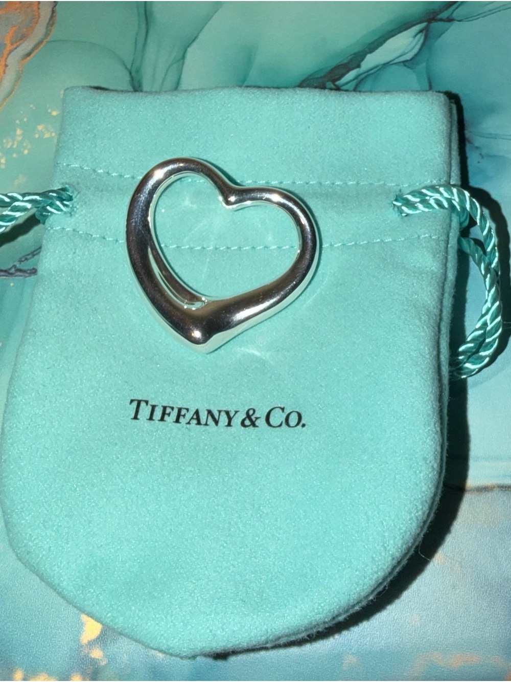 Tiffany & Co. Elsa Peretti Open Heart Silver 36mm Large Pendant - Picture 2 of 7